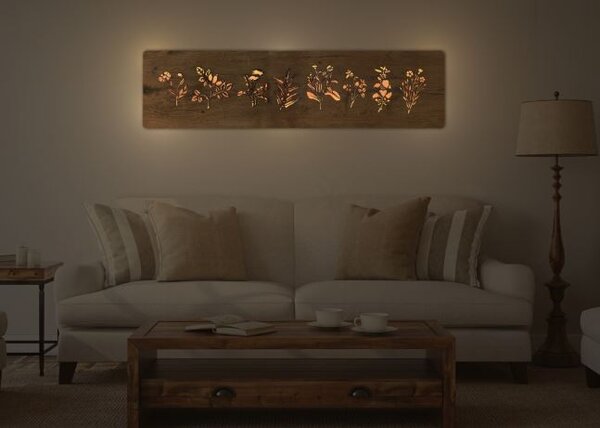 Svietiaci obraz Bylinky (Moderné obrazy do kuchyne 120x31 cm)