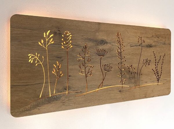 Podsvietený obraz Lúčne kvety (Obrazy do kuchyne kvety 90x42 cm)