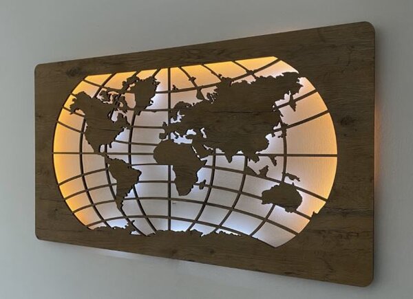 Svietiaci obraz Mapa sveta (Obraz do kancelarie mapa sveta 110x60 cm)