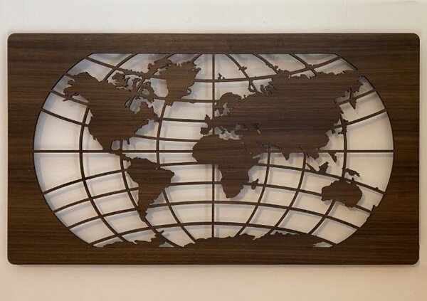 Svietiaci obraz s mapou sveta RGBW (Obraz do kancelarie mapa sveta 125x73 cm)