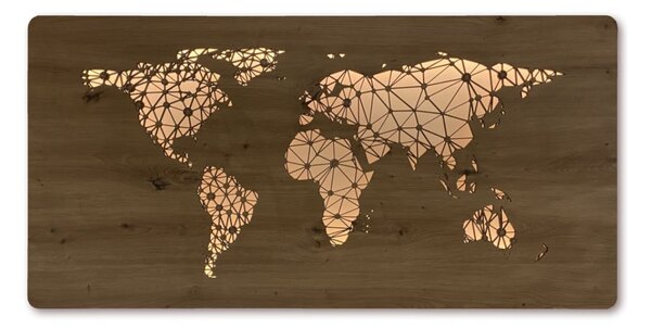 Led obraz s mapou sveta (Obraz do kancelárie mapa sveta 120x60 cm)