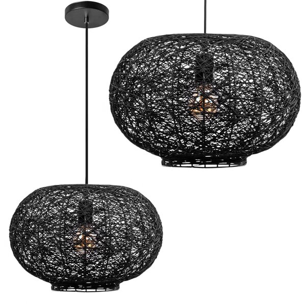 Toolight Toolight, stropné svietidlo 40cm 1xE27 APP1321-1CP, čierna, OSW-02695