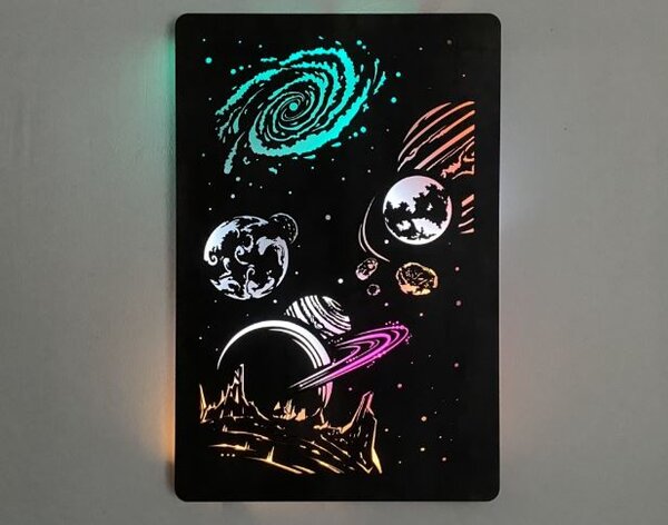 Svietiaci obraz Vesmír RGB (Obraz na stenu vesmir 60x90 cm)