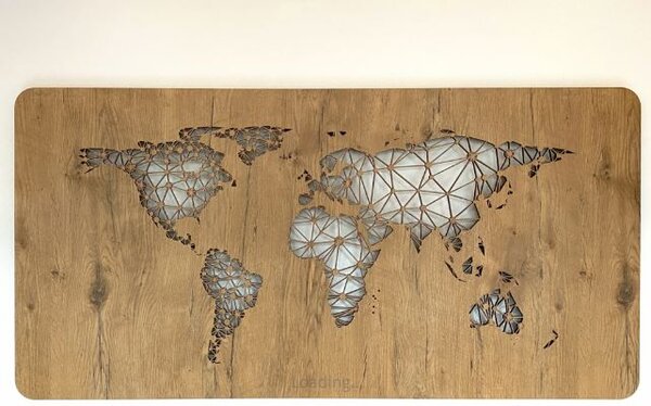 Led obraz s mapou sveta (Obraz do kancelárie mapa sveta 120x60 cm)