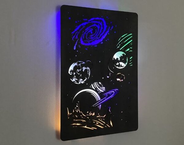 Svietiaci obraz Vesmír RGB (Obraz na stenu vesmir 60x90 cm)