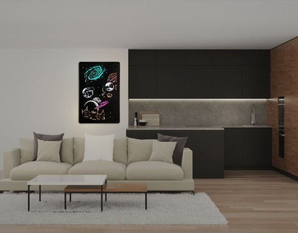 Svietiaci obraz Vesmír RGB (Obraz na stenu vesmir 60x90 cm)