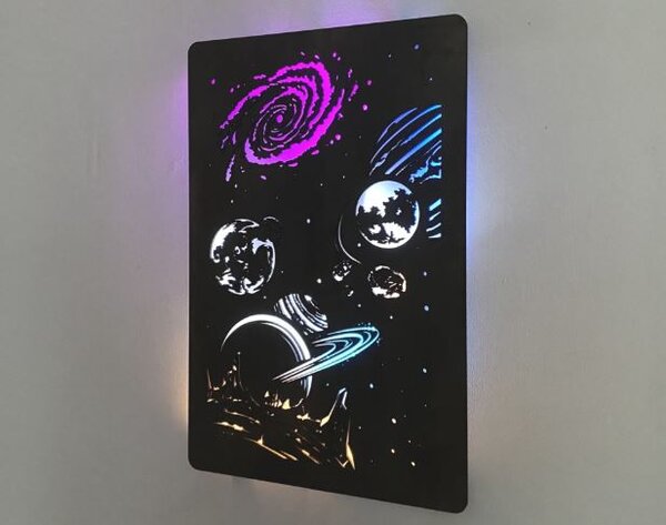 Svietiaci obraz Vesmír RGB (Obraz na stenu vesmir 60x90 cm)