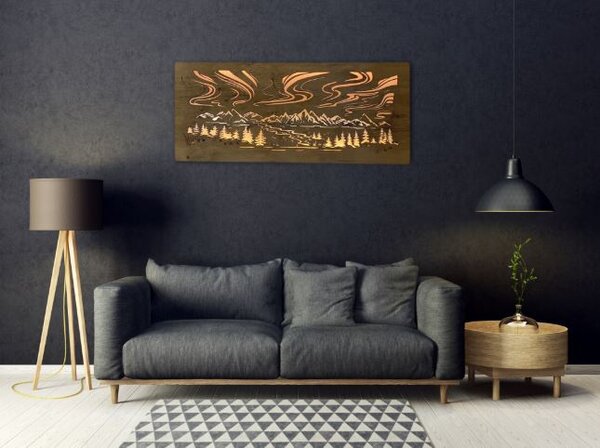 Svietiaci obraz Polárna žiara RGBW (Led obraz na stenu 120x50 cm)