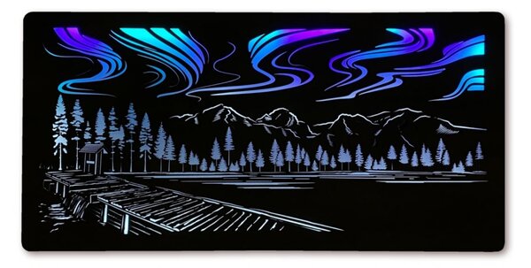 Led obraz Polárna žiara RGBW (Svietiaci obraz na stenu 120x60 cm)