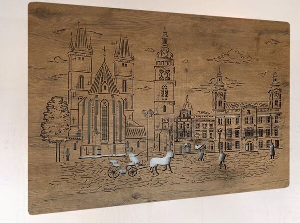 Podsvietený obraz Dedinka (Štýlové obrazy na stenu 100x70 cm)