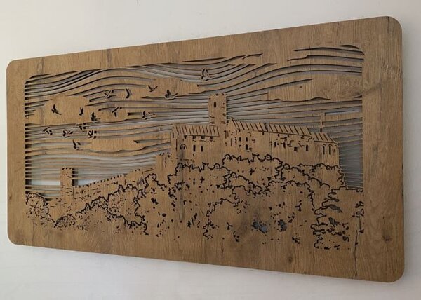 Podsvietený obraz Hrad (Štýlové obrazy na stenu 100x50 cm)