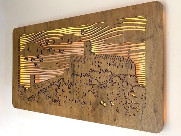 Podsvietený obraz Hrad (Štýlové obrazy na stenu 100x50 cm)