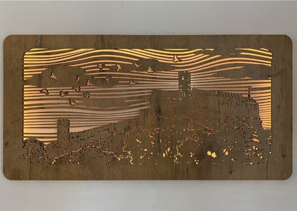 Podsvietený obraz Hrad (Štýlové obrazy na stenu 100x50 cm)