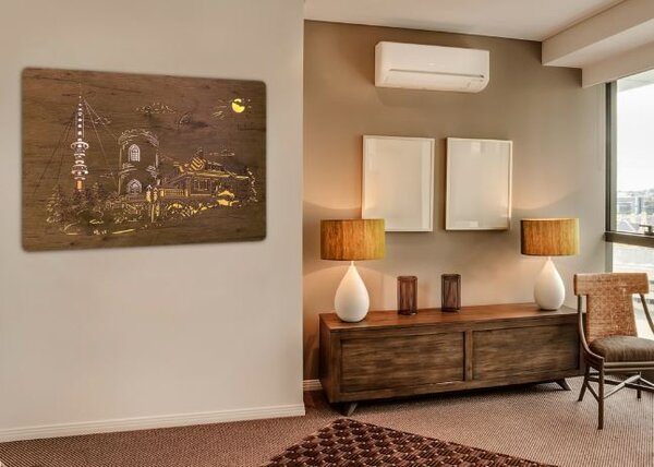 Svietiaci obraz krajinky (Romantický obraz s led podsvietením 90x62 cm)