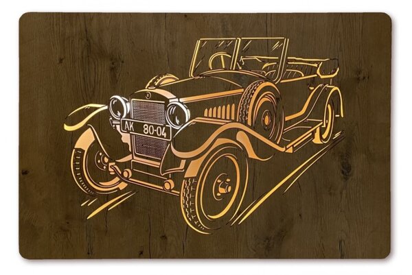 Podsvietený obraz na stenu Veterán (Obraz s led podsvietením Auto 90x62 cm)