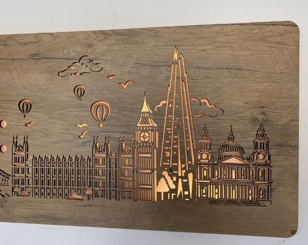 Podsvietený obraz Londyn (Štýlové obrazy na stenu 125x40 cm)