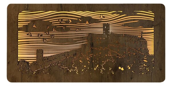 Podsvietený obraz Hrad (Štýlové obrazy na stenu 100x50 cm)