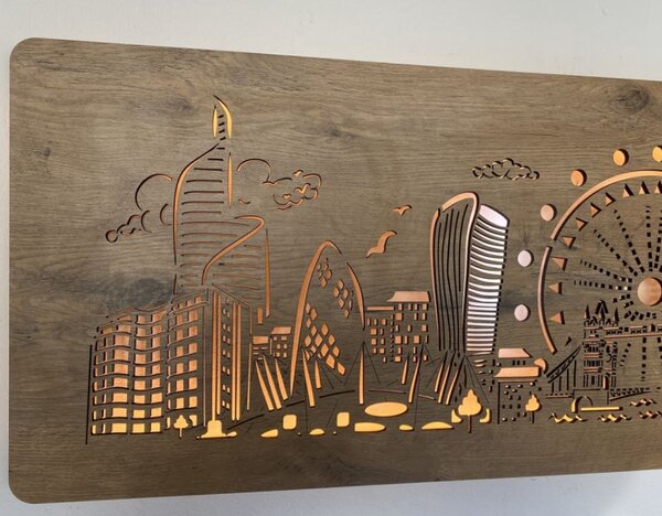 Podsvietený obraz Londyn (Štýlové obrazy na stenu 125x40 cm)