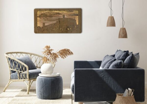 Podsvietený obraz Hrad (Štýlové obrazy na stenu 100x50 cm)
