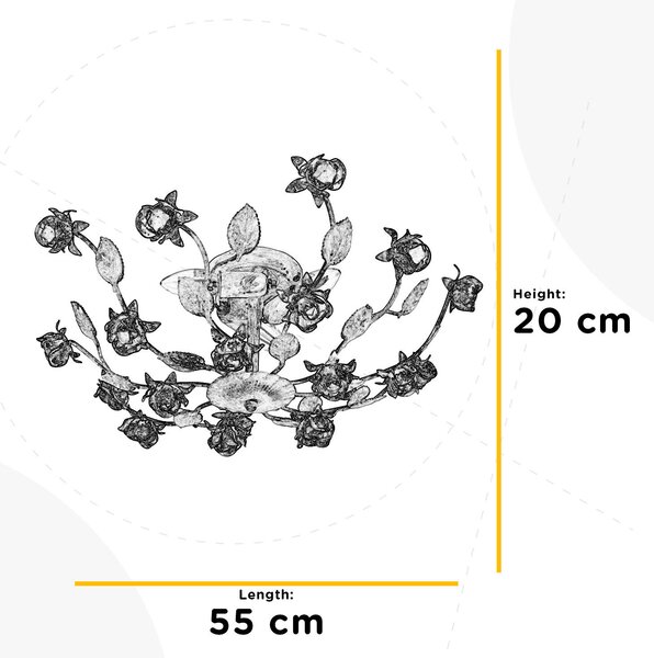 STROPNÉ SVIETIDLO, 55/55/20 cm - Online Only bytové doplnky, Online Only