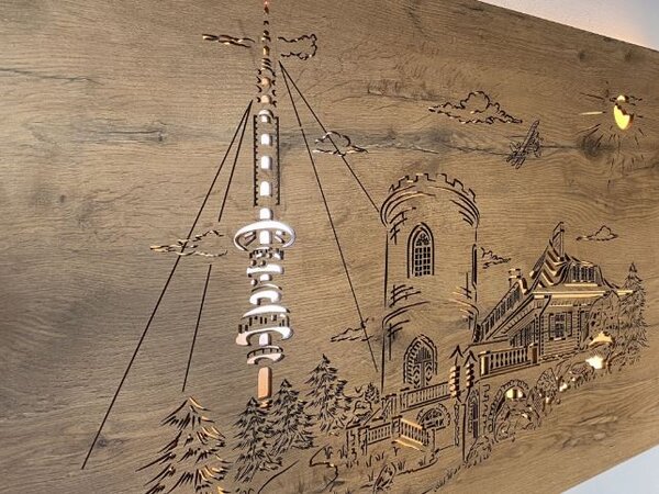 Svietiaci obraz krajinky (Romantický obraz s led podsvietením 90x62 cm)