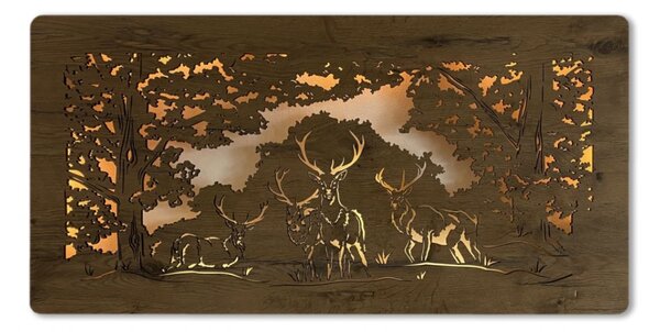 Led obraz Jeleň (Moderné obrazy zvierat s led podsvietením 120x60 cm)