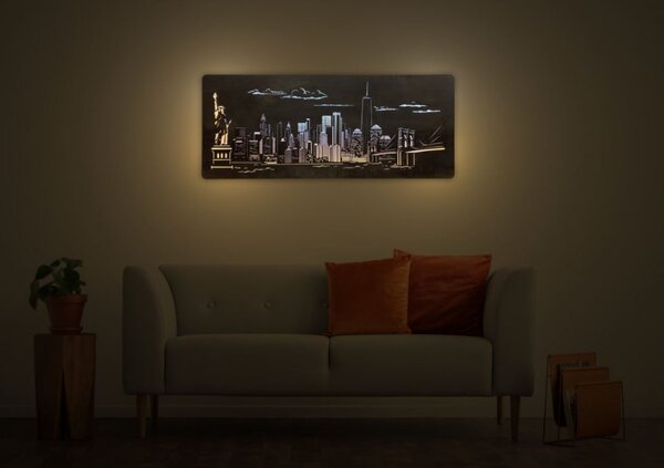 Podsvietený obraz New York (Štýlové obrazy na stenu 120x50 cm)