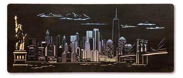 Podsvietený obraz New York (Štýlové obrazy na stenu 120x50 cm)