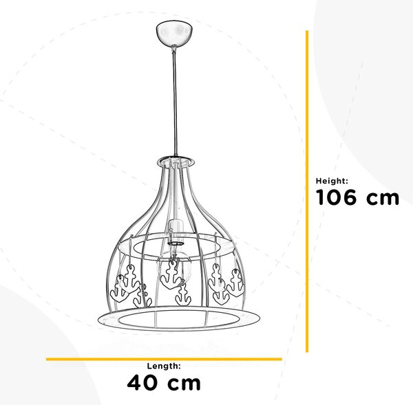 ZÁVESNÉ SVIETIDLO, 40/106 cm - Online Only bytové doplnky, Online Only