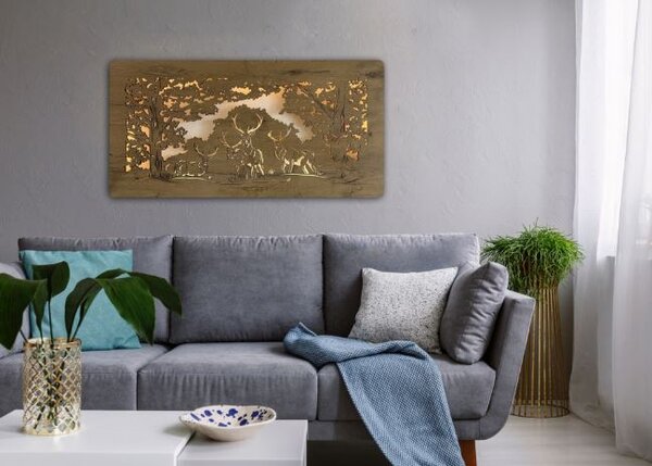 Led obraz Jeleň (Moderné obrazy zvierat s led podsvietením 120x60 cm)
