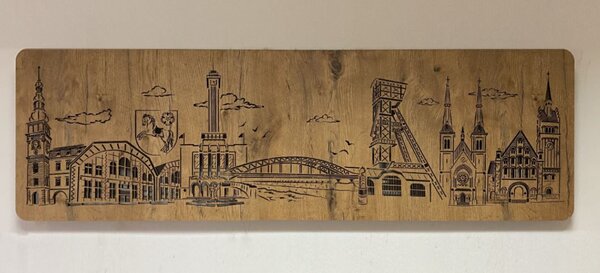 Svietiaci obraz Mesto (Moderné obrazy do obývačky 120x40 cm)
