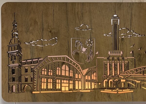 Svietiaci obraz Mesto (Moderné obrazy do obývačky 120x40 cm)