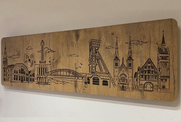 Svietiaci obraz Mesto (Moderné obrazy do obývačky 120x40 cm)