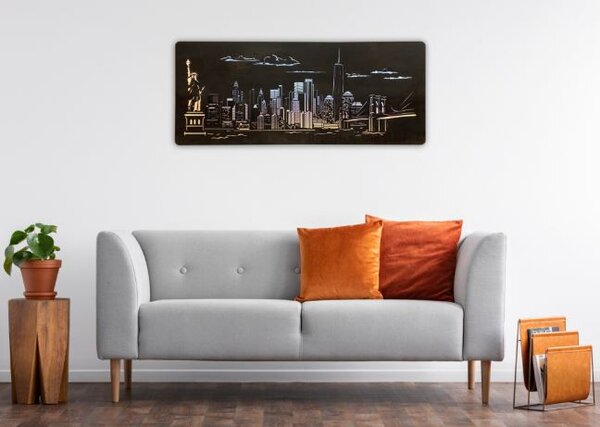 Podsvietený obraz New York (Štýlové obrazy na stenu 120x50 cm)
