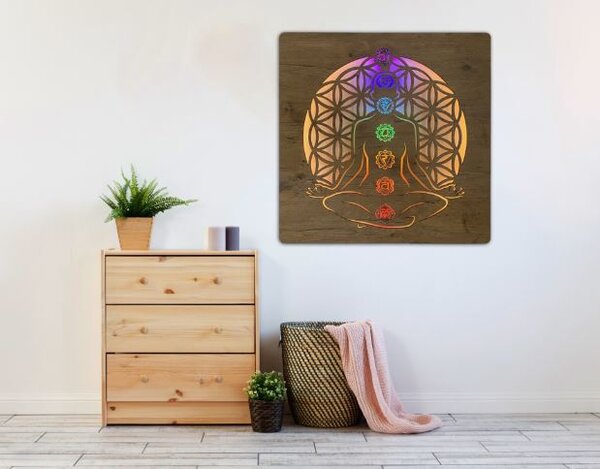 Svietiaci obraz Harmonizácia (Led dizajnový obraz na stenu 90x90 cm)