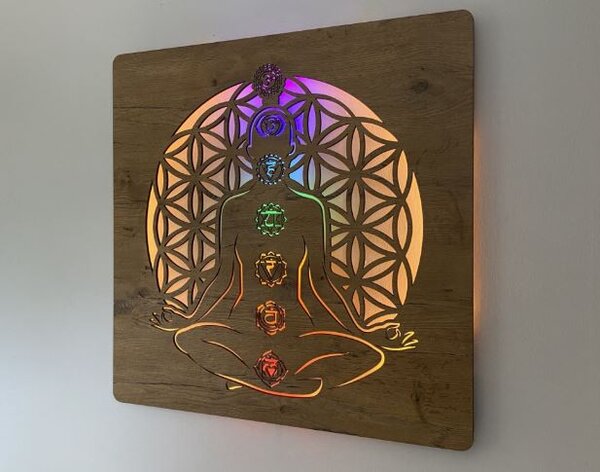 Svietiaci obraz Harmonizácia (Led dizajnový obraz na stenu 90x90 cm)