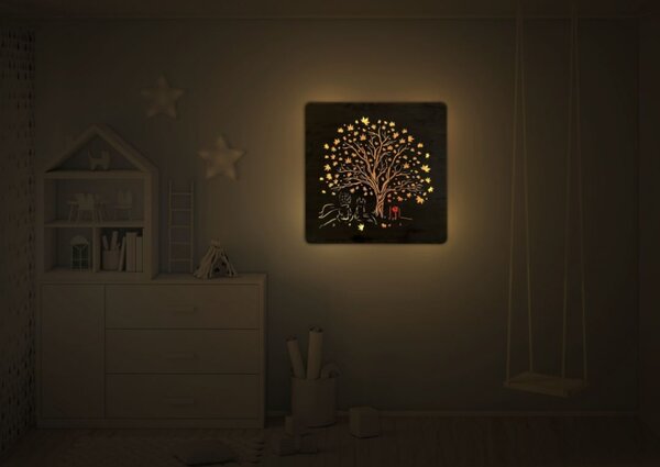 Svietiaci obraz Malý princ (Led dizajnový obraz na stenu malý princ 62x62 cm)