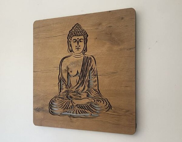 Svietiaci obraz Buddha (Led dizajnový obraz na stenu 62x62 cm)