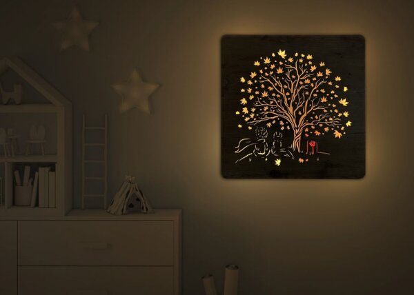 Svietiaci obraz Malý princ (Led dizajnový obraz na stenu malý princ 62x62 cm)