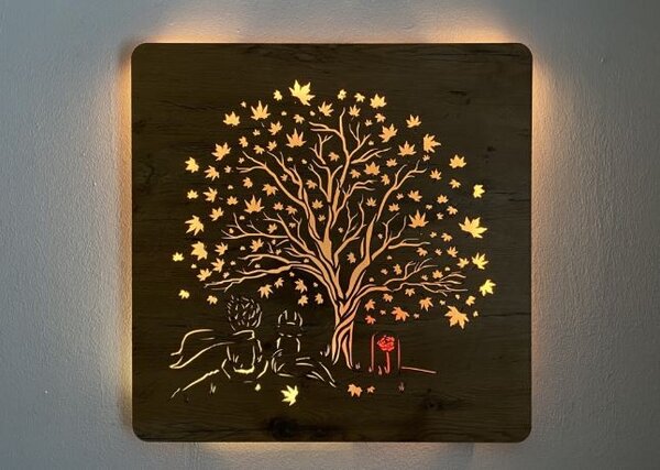 Svietiaci obraz Malý princ (Led dizajnový obraz na stenu malý princ 62x62 cm)