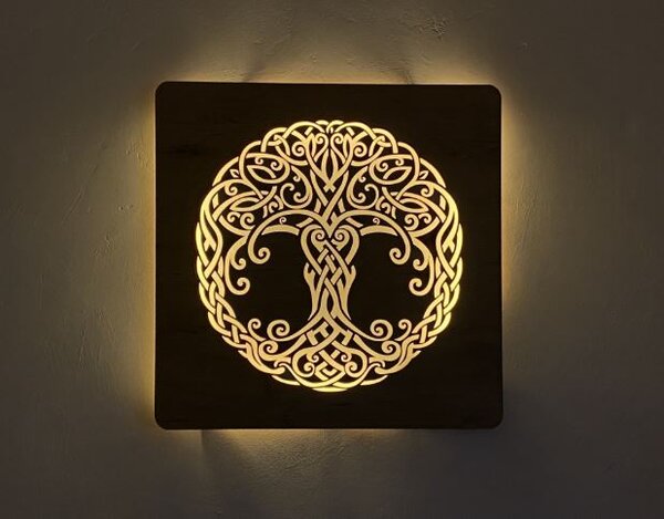 Obraz Keltský strom života s led podsvietením (Led dizajnový obraz na stenu 62x62 cm)