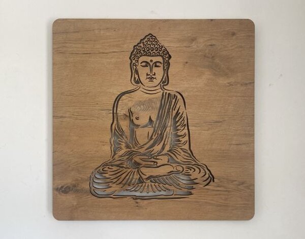 Svietiaci obraz Buddha (Led dizajnový obraz na stenu 62x62 cm)