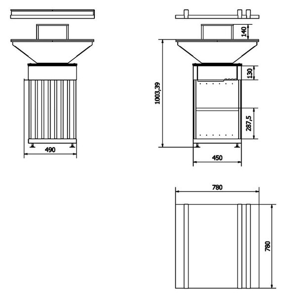 Ohnisko s grilom Quadrum Horizontal
