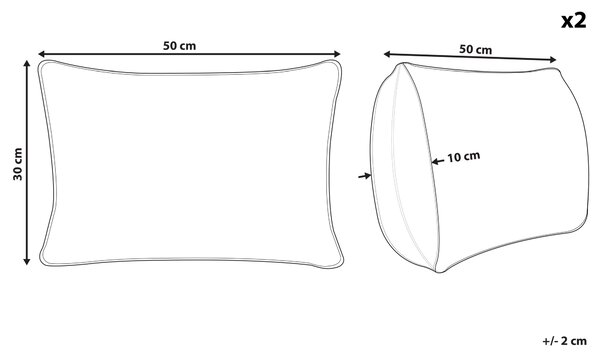 Súprava 2 dekoratívnych vankúšov svetlohnedá a béžová juta a vlna 30 x 50 cm geometrický vzor obdĺžnikové vankúšiky
