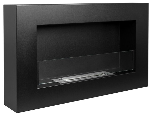 Závesný biokrb na stenu EOS BOX ČIERNY MAT SO SKLOM 65x40x12