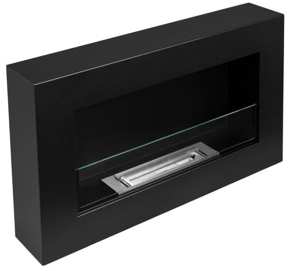 Závesný biokrb na stenu EOS BOX ČIERNY MAT SO SKLOM 65x40x12