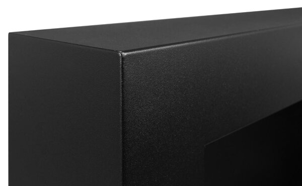 Závesný biokrb na stenu EOS BOX ČIERNY MAT SO SKLOM 65x40x12