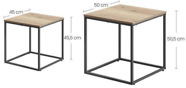 Súprava 2 ks konferenčných stolíkov QUADRO, dekor dub sonoma
