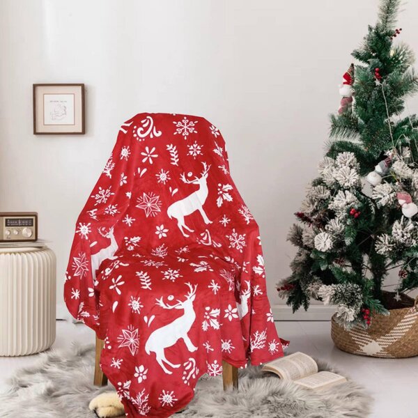 Vianočná deka Sobík červený 150x200cm TiaHome