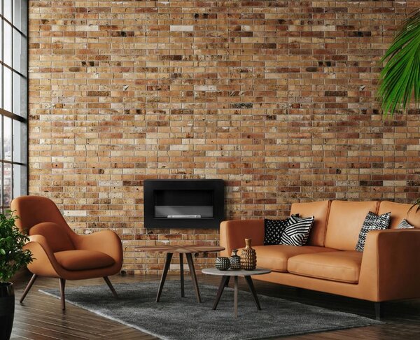 Závesný biokrb na stenu EOS BOX ČIERNY MAT SO SKLOM 65x40x12